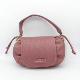 Borsa in pelle di vitello rosa puff bag by almala