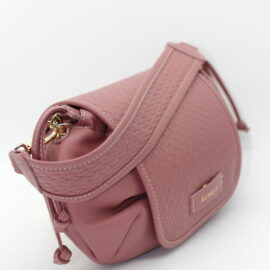 Borsa in pelle di vitello rosa puff bag by almala