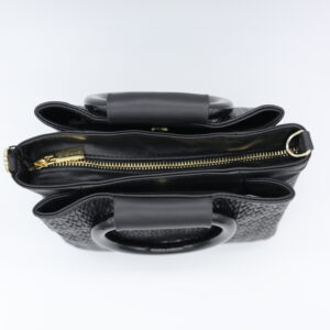 Borsa acetate in pelle di vitello nera by almala
