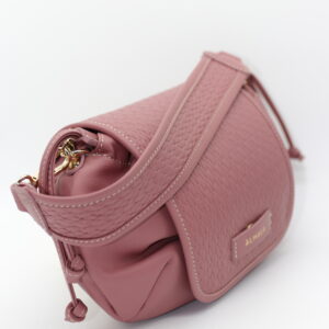 Borsa in pelle di vitello rosa puff bag by almala